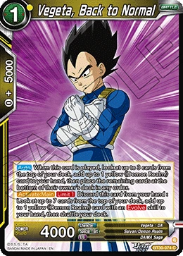 Vegeta, Back to Normal