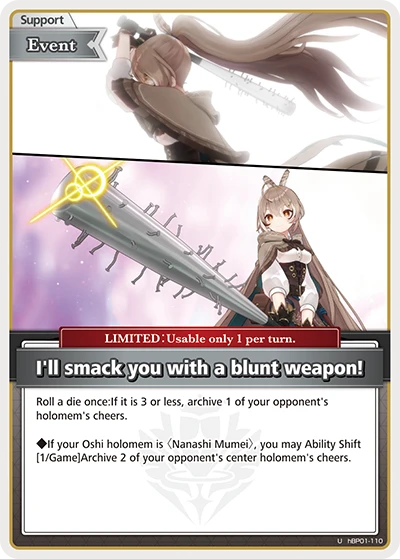 I'll smack you with a blunt weapon!