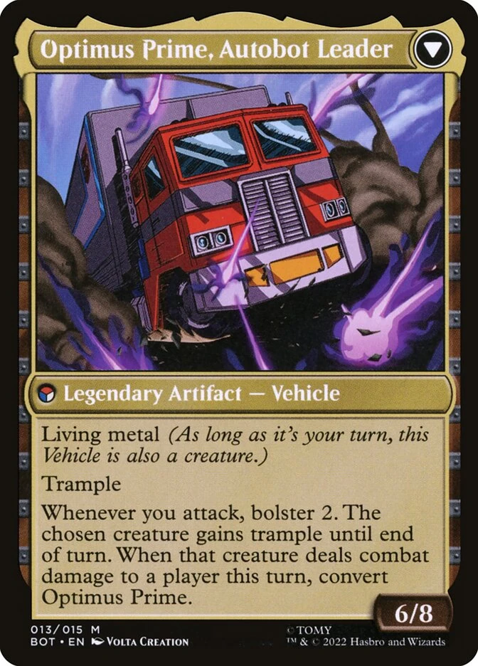 Optimus Prime, Hero // Optimus Prime, Autobot Leader — other side