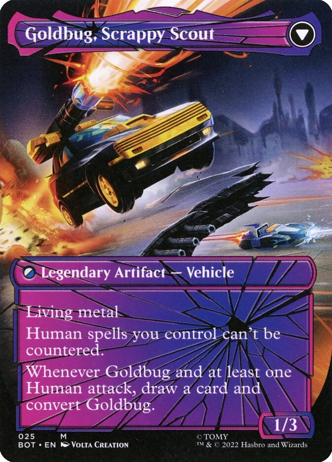 Goldbug, Humanity's Ally // Goldbug, Scrappy Scout — other side