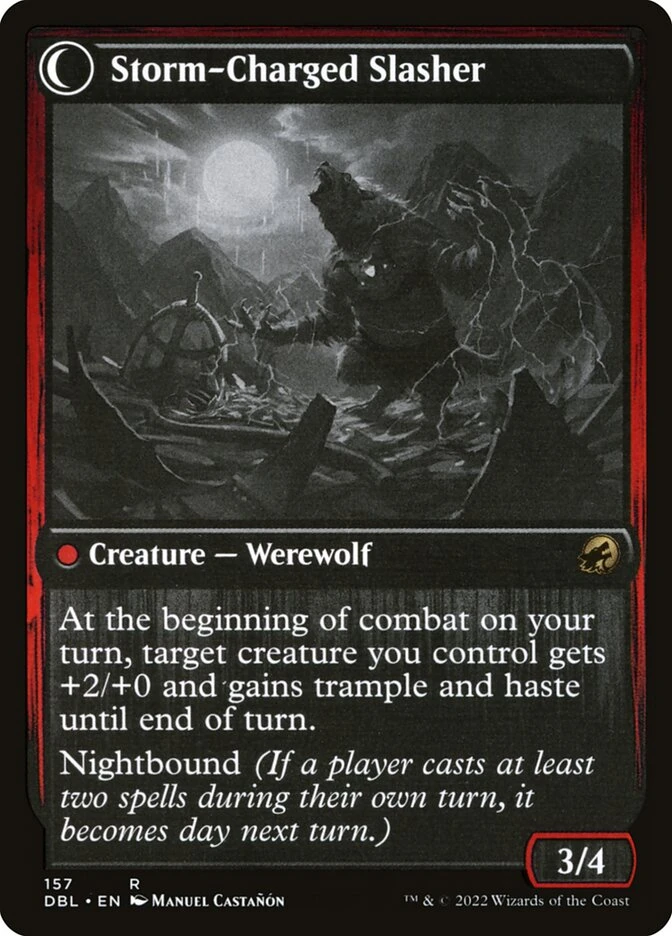 Reckless Stormseeker // Storm-Charged Slasher — other side