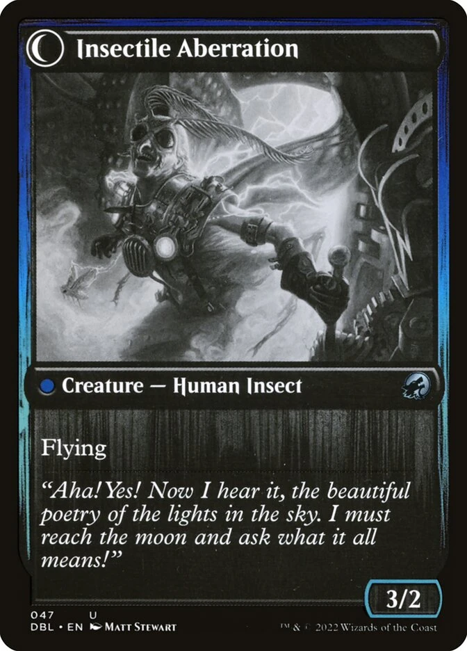 Delver of Secrets // Insectile Aberration — other side