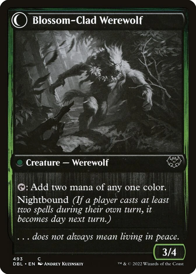 Weaver of Blossoms // Blossom-Clad Werewolf — other side