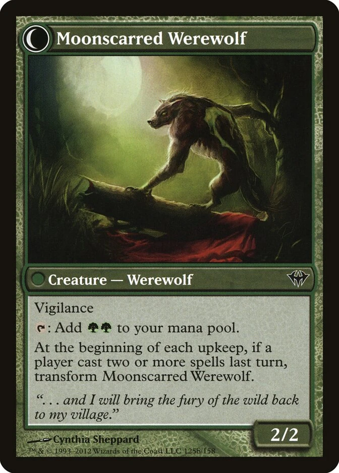 Scorned Villager // Moonscarred Werewolf — other side