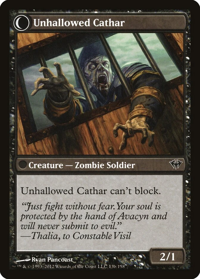 Loyal Cathar // Unhallowed Cathar — other side