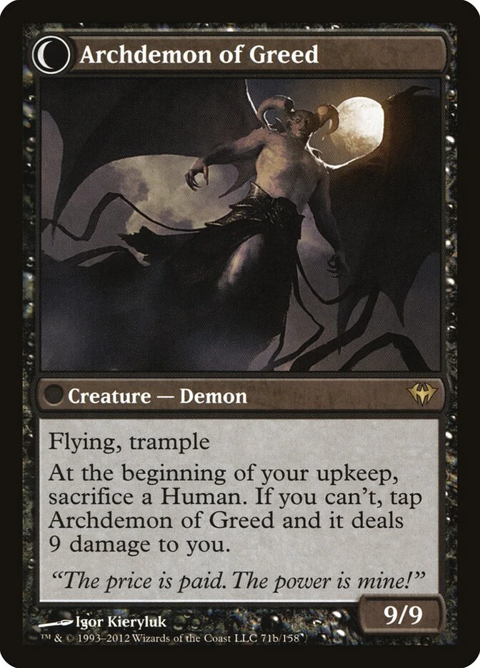 Ravenous Demon // Archdemon of Greed — other side