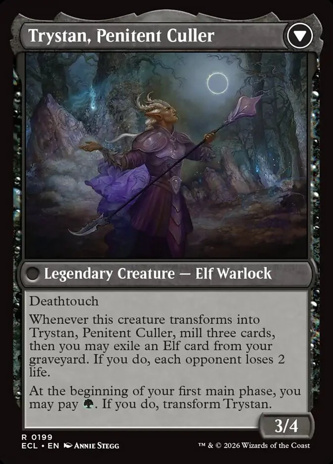 Trystan, Callous Cultivator // Trystan, Penitent Culler — other side