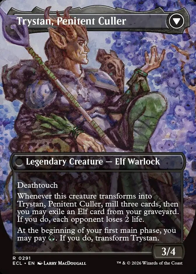 Trystan, Callous Cultivator // Trystan, Penitent Culler — other side