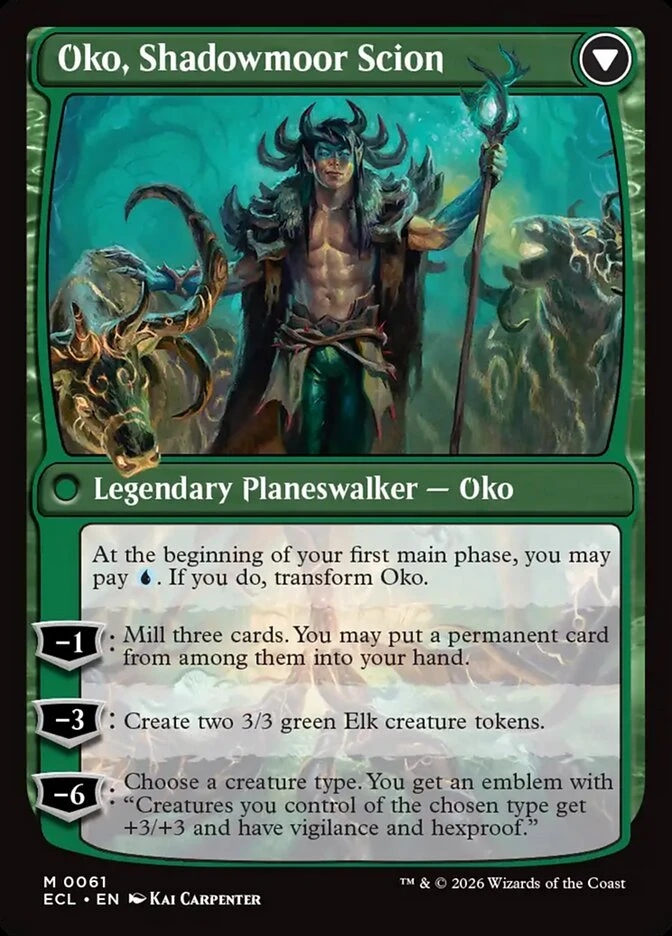 Oko, Lorwyn Liege // Oko, Shadowmoor Scion — other side