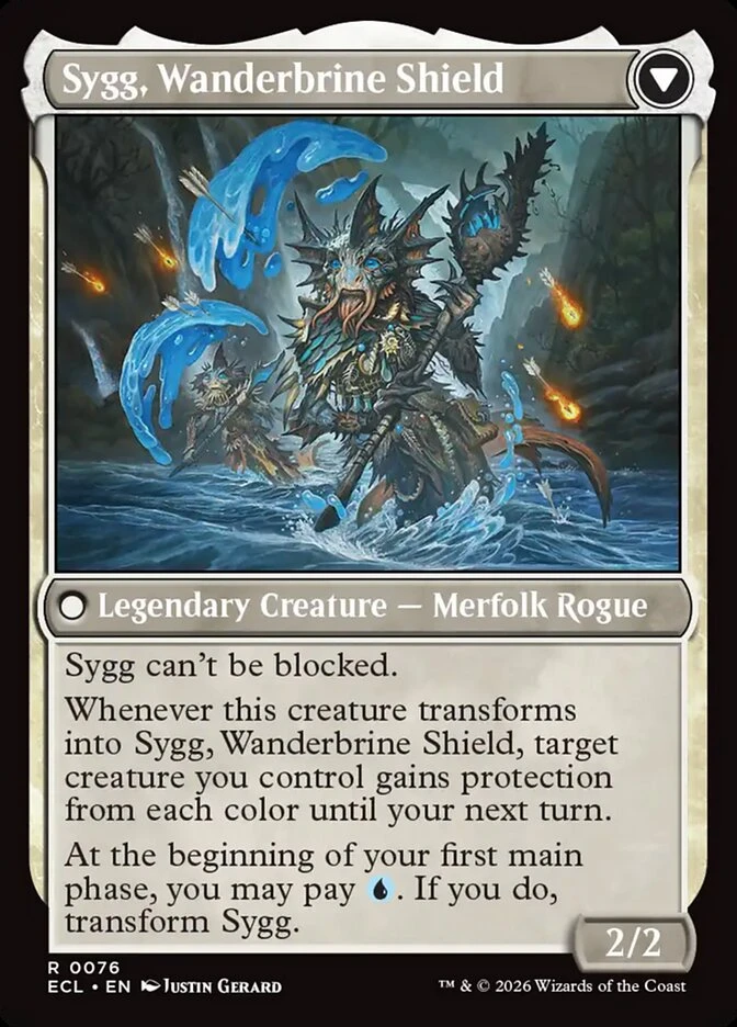 Sygg, Wanderwine Wisdom // Sygg, Wanderbrine Shield — other side