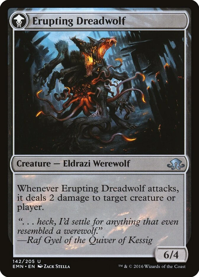 Smoldering Werewolf // Erupting Dreadwolf — other side