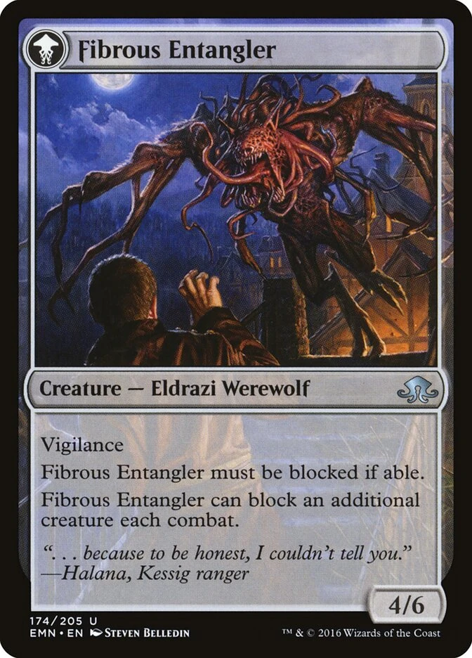 Tangleclaw Werewolf // Fibrous Entangler — other side