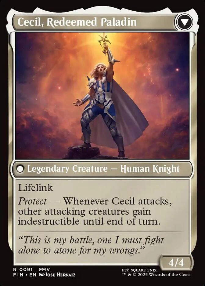 Cecil, Dark Knight // Cecil, Redeemed Paladin — other side