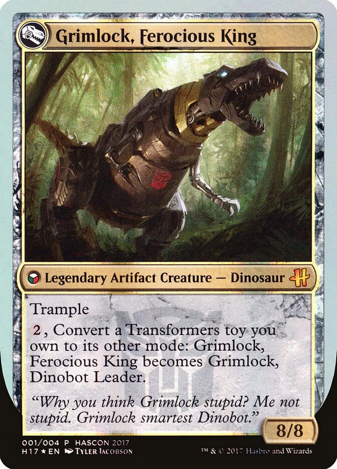 Grimlock, Dinobot Leader // Grimlock, Ferocious King — other side
