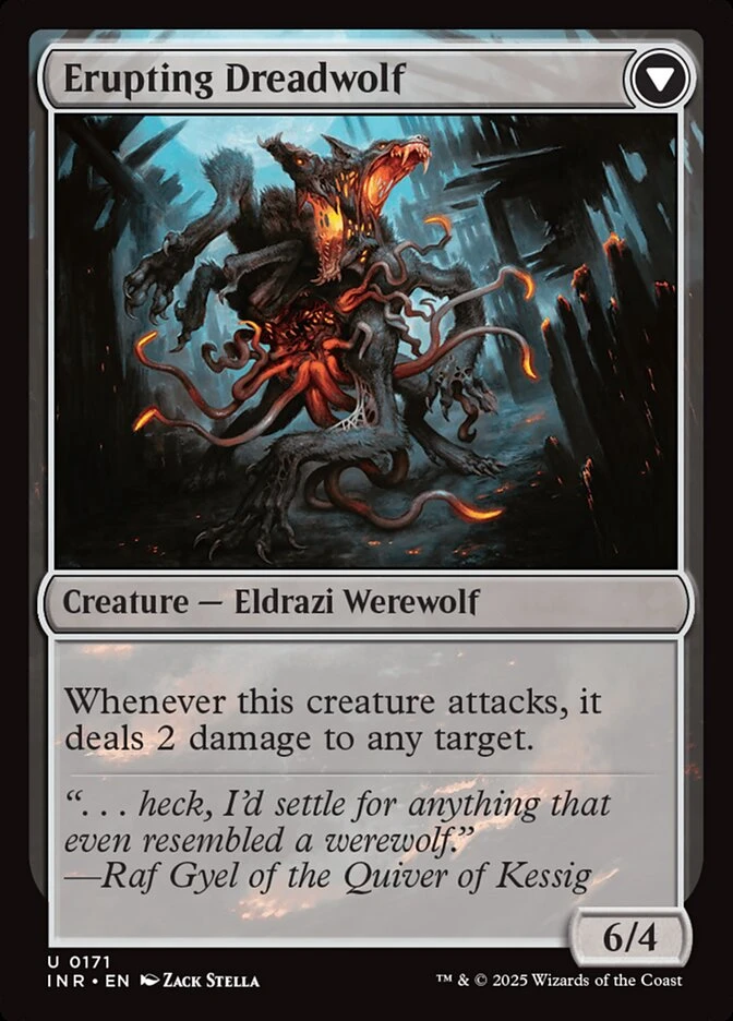Smoldering Werewolf // Erupting Dreadwolf — other side