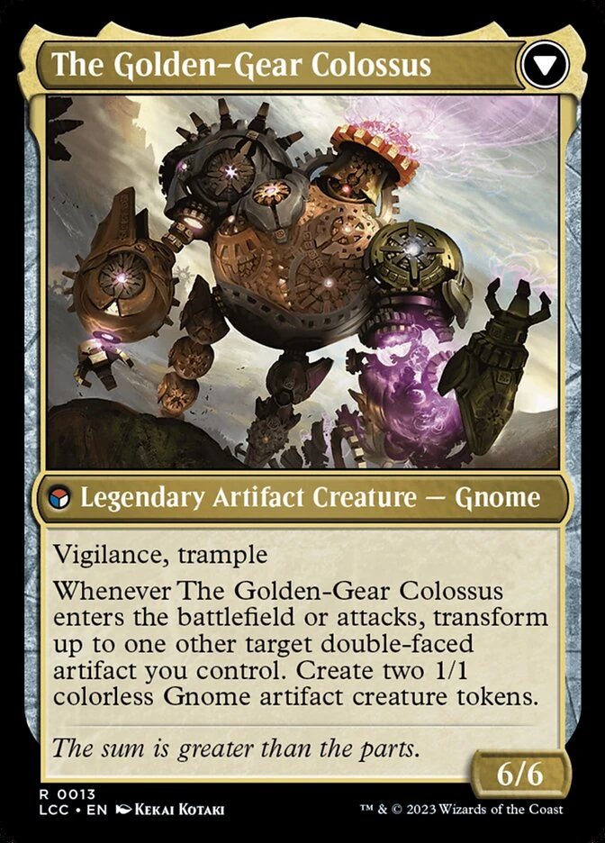 Tetzin, Gnome Champion // The Golden-Gear Colossus — other side