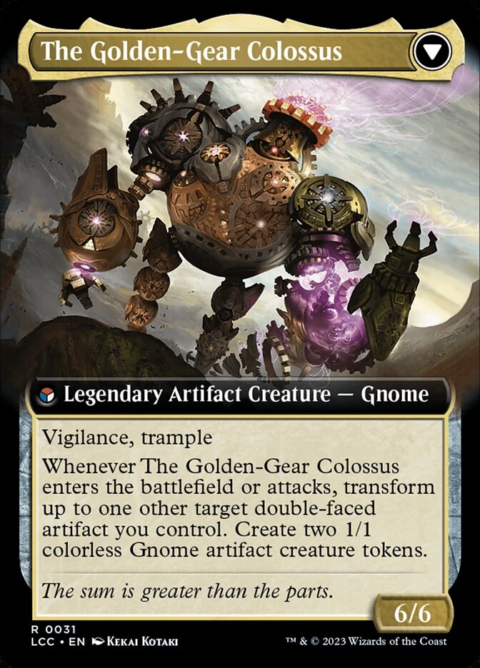 Tetzin, Gnome Champion // The Golden-Gear Colossus — other side
