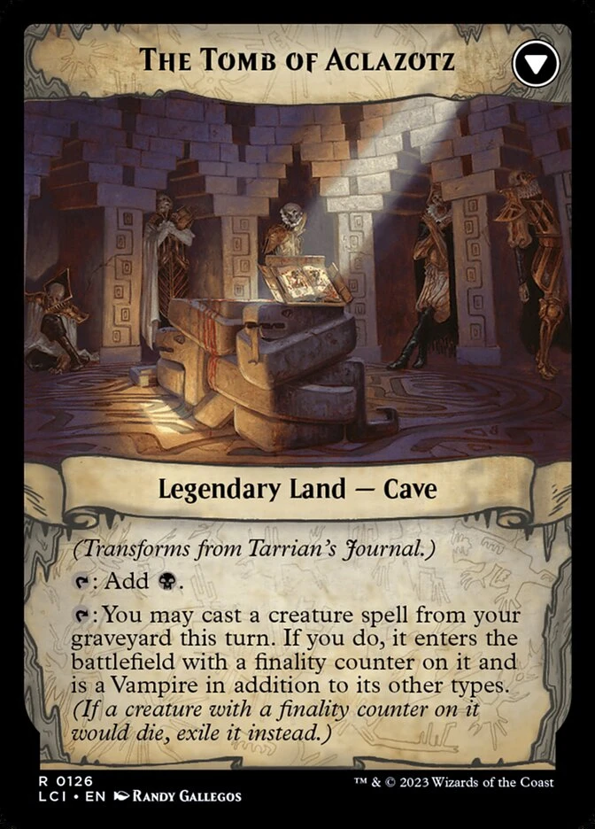 Tarrian's Journal // The Tomb of Aclazotz — other side