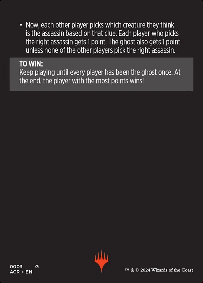 Find the Assassin // Find the Assassin (cont'd) — other side