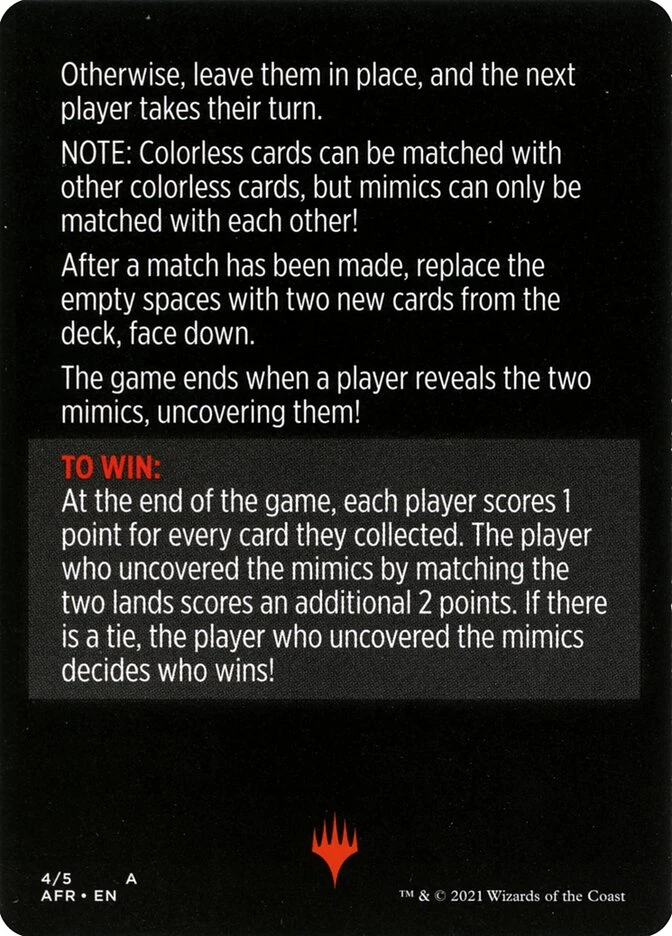 Mimic Match // Mimic Match (cont'd) — other side
