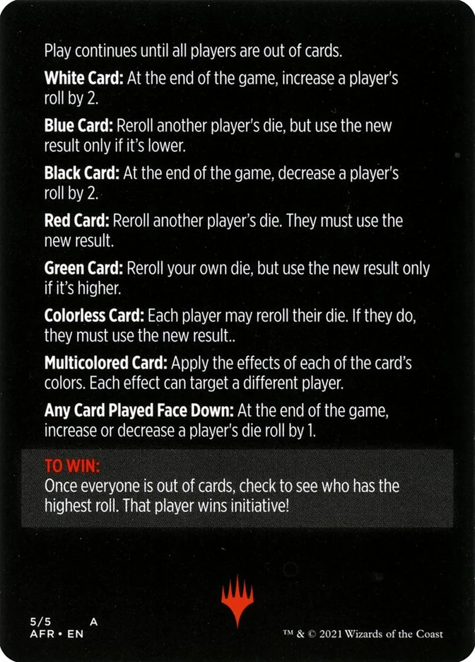 Roll for Initiative // Roll for Initiative (cont'd) — other side