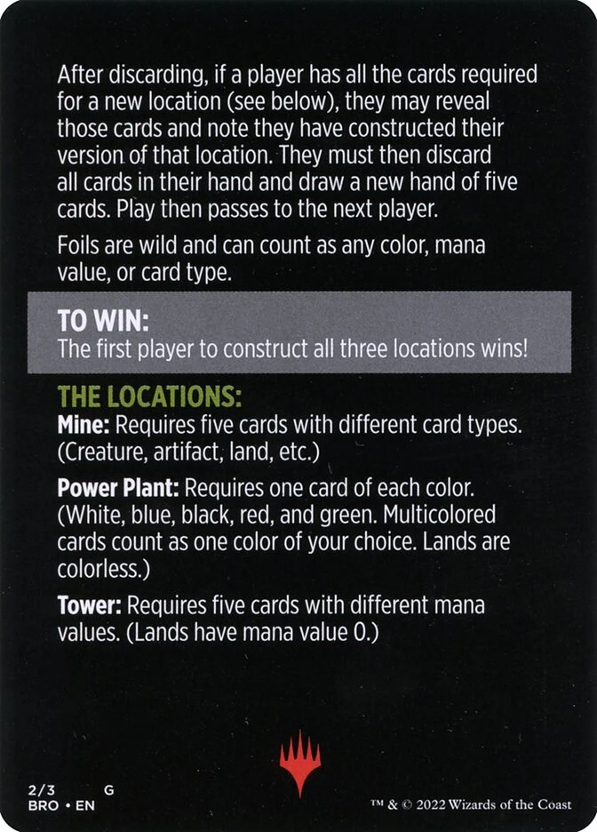 Urza's Blueprints (minigame) // Urza's Blueprints (cont'd) — other side