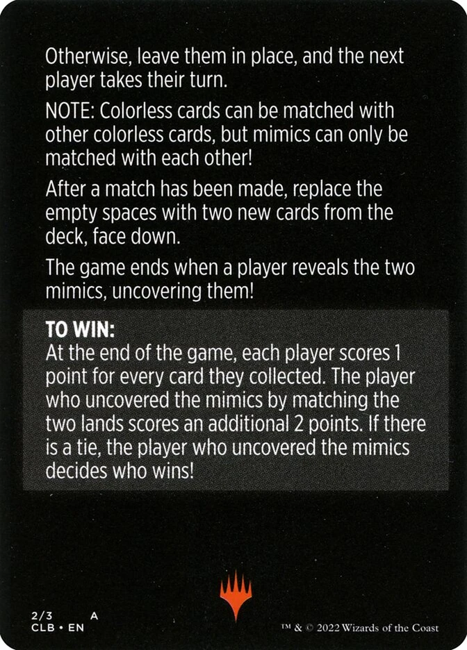 Mimic Match // Mimic Match (cont'd) — other side