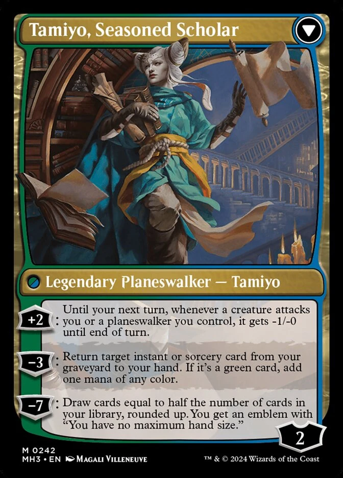 Tamiyo, Inquisitive Student // Tamiyo, Seasoned Scholar — other side