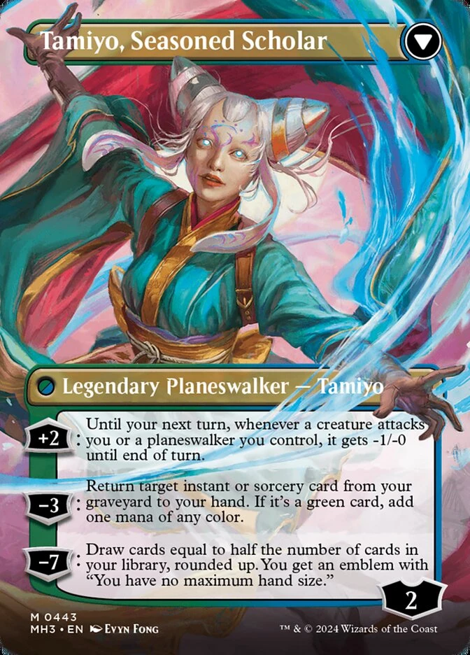 Tamiyo, Inquisitive Student // Tamiyo, Seasoned Scholar — other side