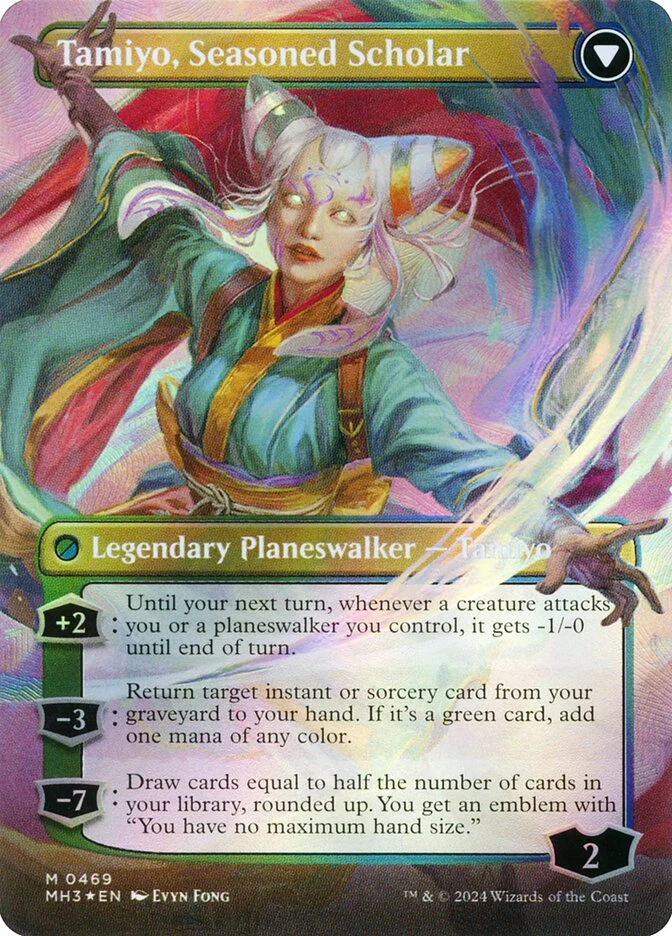 Tamiyo, Inquisitive Student // Tamiyo, Seasoned Scholar — other side