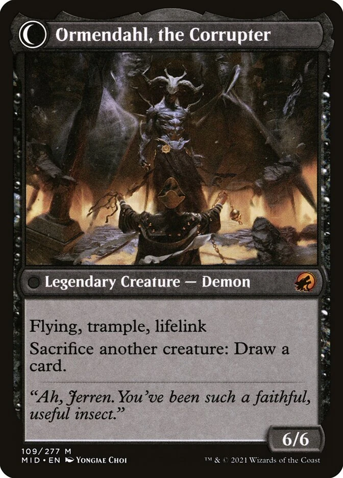 Jerren, Corrupted Bishop // Ormendahl, the Corrupter — other side