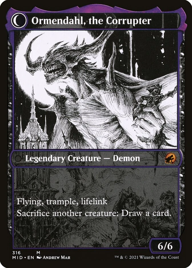 Jerren, Corrupted Bishop // Ormendahl, the Corrupter — other side