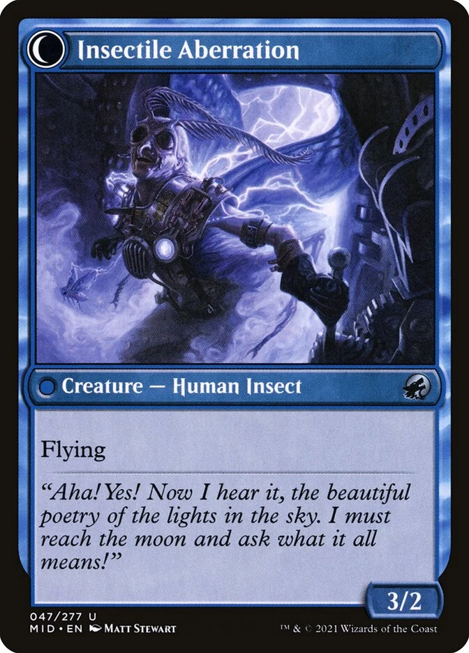 Delver of Secrets // Insectile Aberration — other side
