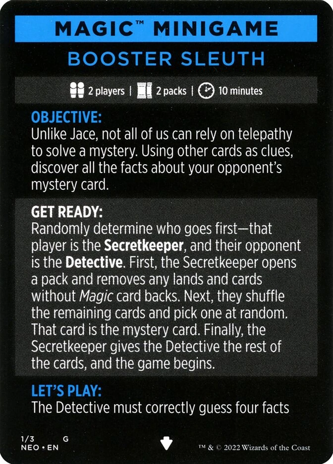 Booster Sleuth // Booster Sleuth (cont'd)