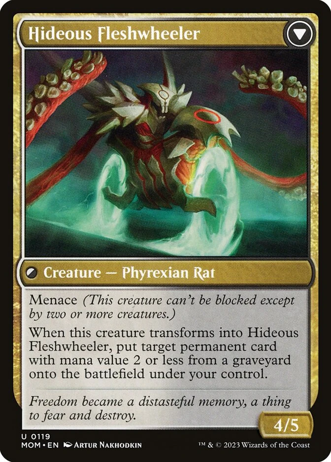 Nezumi Freewheeler // Hideous Fleshwheeler — other side