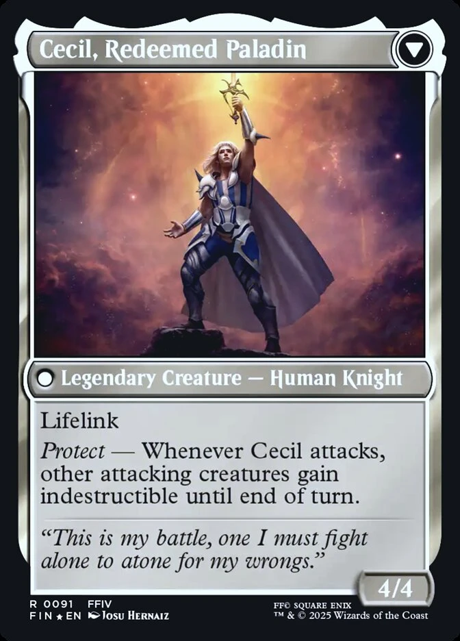 Cecil, Dark Knight // Cecil, Redeemed Paladin — other side