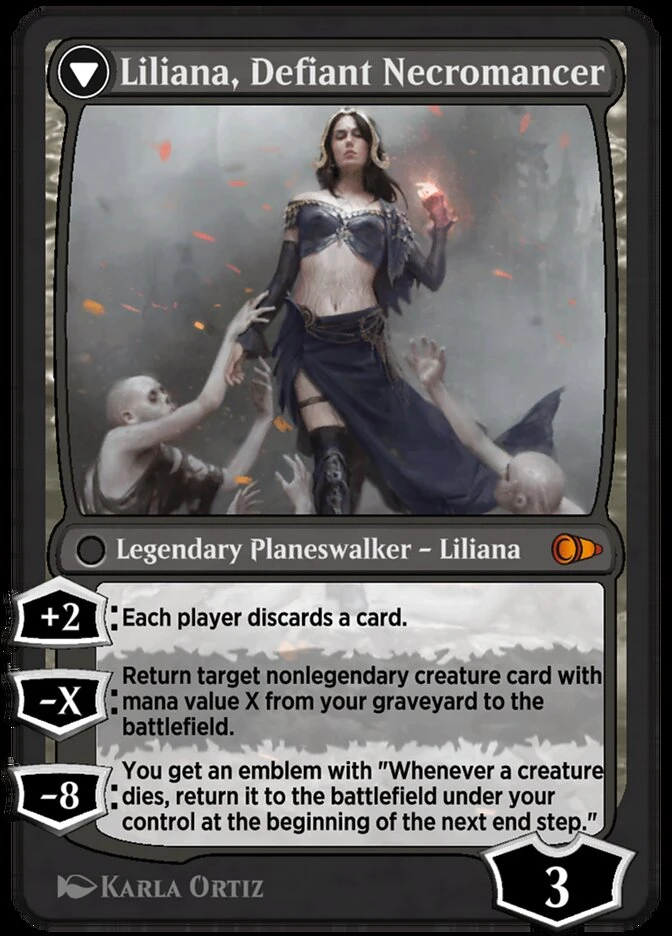 Liliana, Heretical Healer // Liliana, Defiant Necromancer — other side