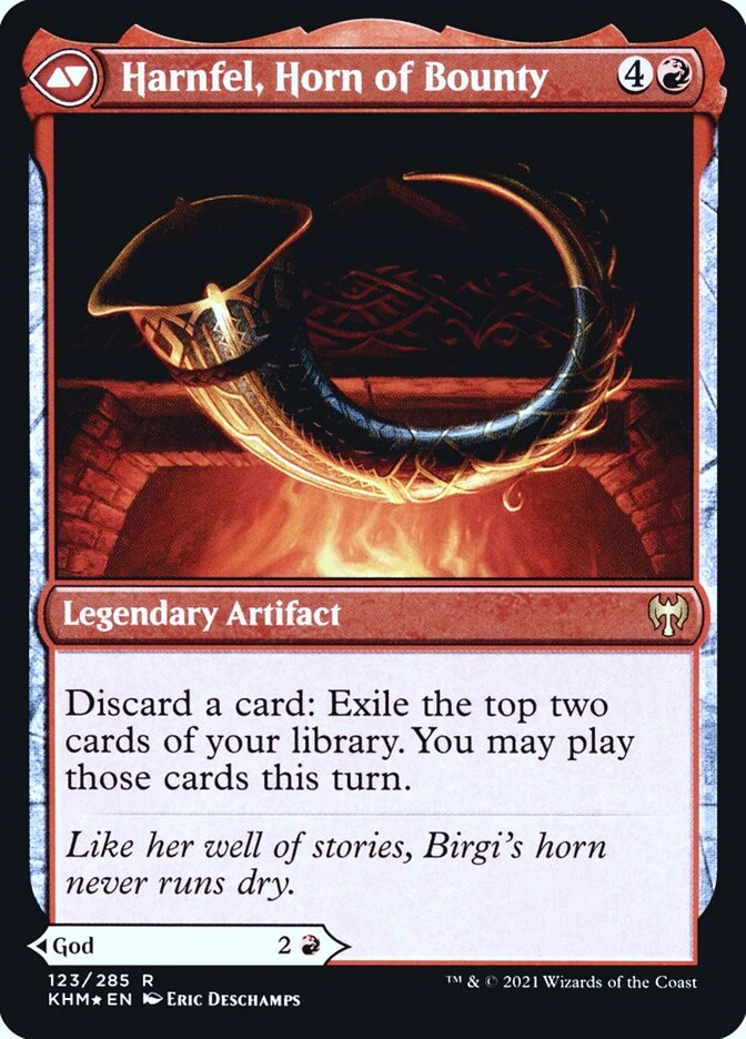 Birgi, God of Storytelling // Harnfel, Horn of Bounty — other side