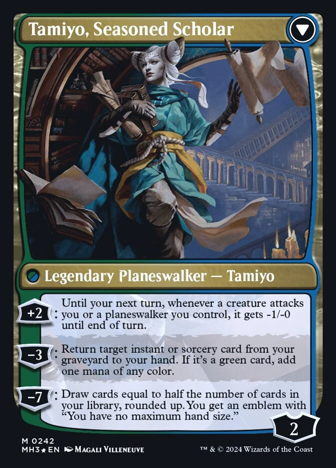 Tamiyo, Inquisitive Student // Tamiyo, Seasoned Scholar — other side
