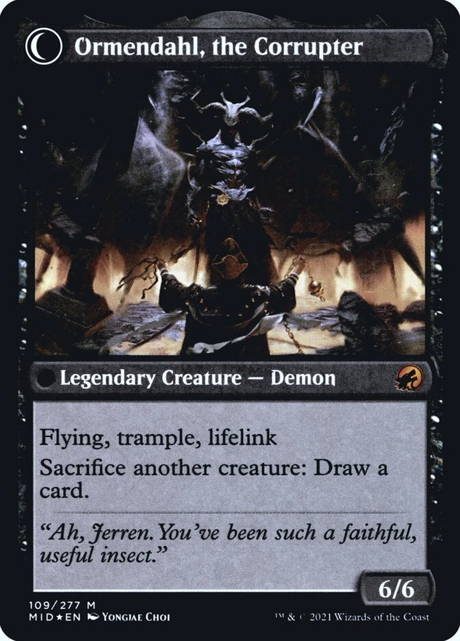 Jerren, Corrupted Bishop // Ormendahl, the Corrupter — other side