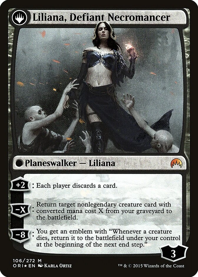 Liliana, Heretical Healer // Liliana, Defiant Necromancer — other side