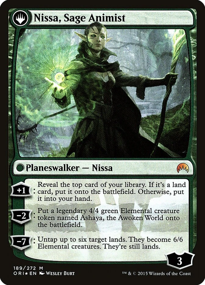 Nissa, Vastwood Seer // Nissa, Sage Animist — other side