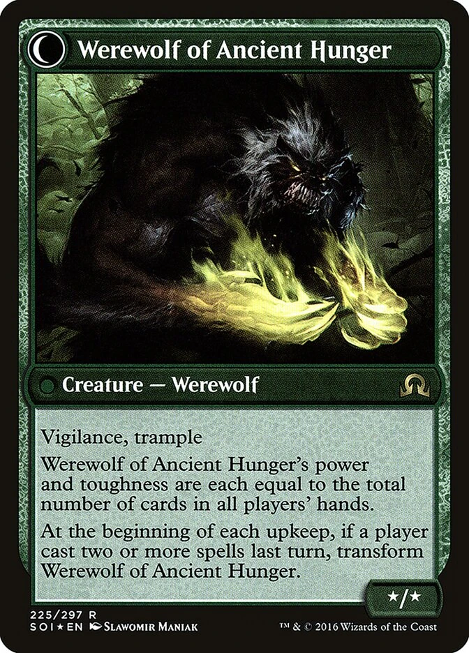 Sage of Ancient Lore // Werewolf of Ancient Hunger — other side