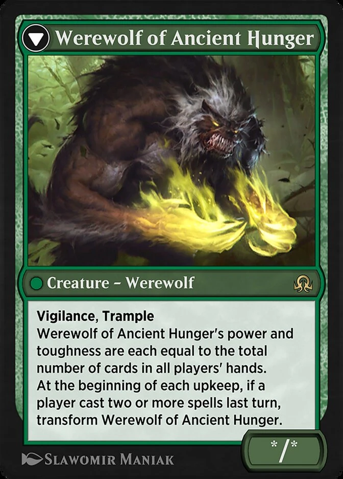 Sage of Ancient Lore // Werewolf of Ancient Hunger — other side
