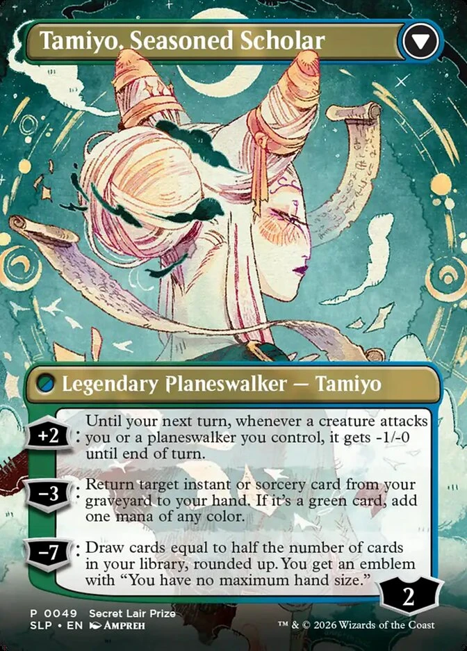 Tamiyo, Inquisitive Student // Tamiyo, Seasoned Scholar — other side