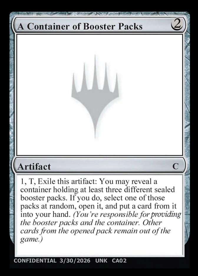 A Container of Booster Packs