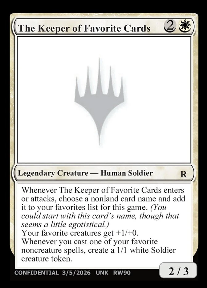 The Keeper of Favorite Cards