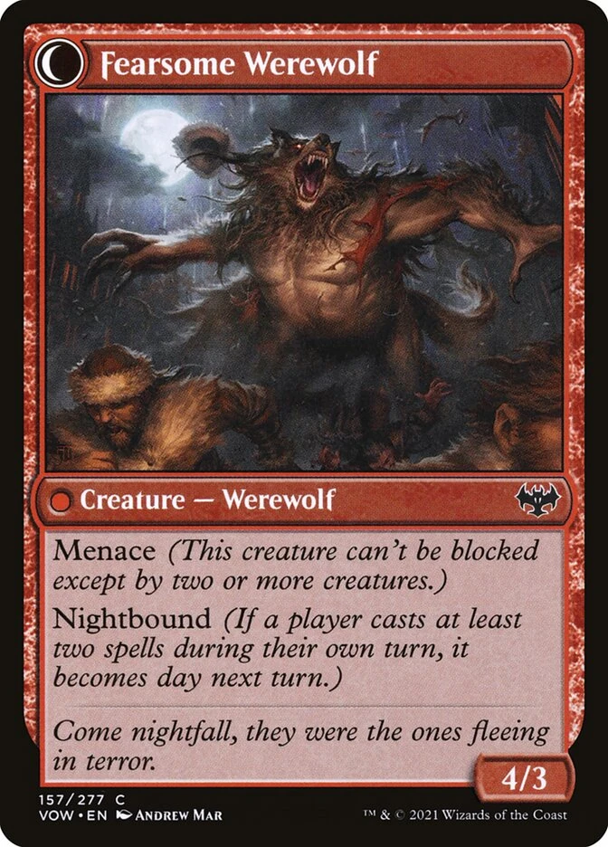 Fearful Villager // Fearsome Werewolf — other side