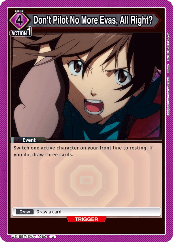 Don't Pilot No More Evas, All Right?
