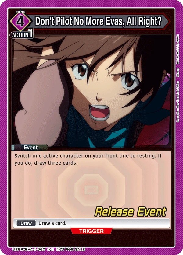 Don't Pilot No More Evas, All Right?